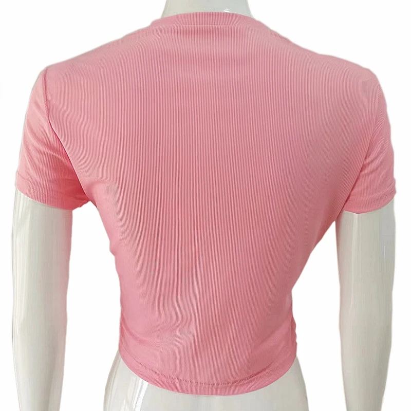 女性用ニットTシャツ,半袖クロップトップ,女性用かぎ針編みTシャツ,ねじ山,女性用夏服,ホットソフト,ニューコレクション2022,qx2401