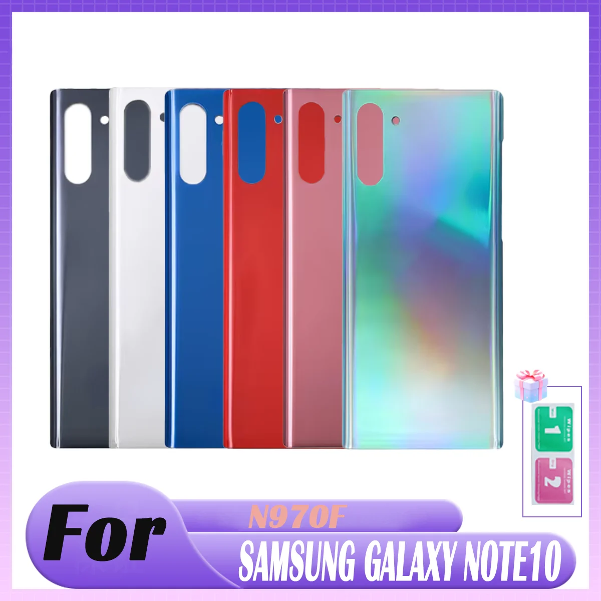 Pop New For Samsung Galaxy Note10 Battery Back Cover Panel Rear Door Housing Case Camera Lens Replace