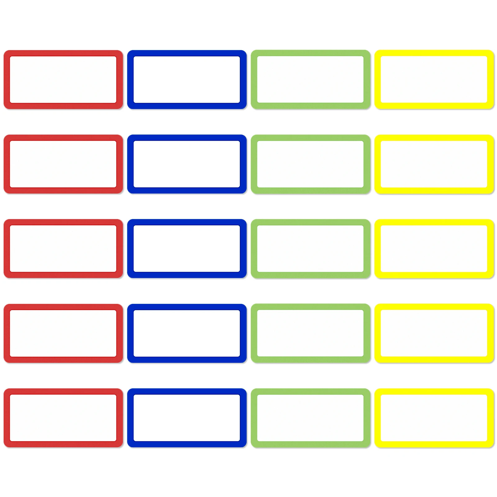 20Pcs Blank Magnet Label 10x5cm Erasable Whiteboard Sticker Reusable for Kitchen Office School Multi-Function Note Labels Dry