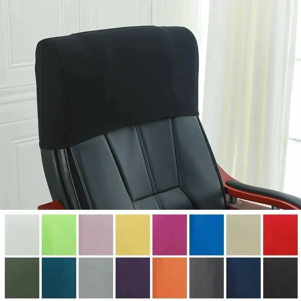 Solid Color Office Chair Backrest Cover Dustproof Elastic Chair Back Protector Breathable Stretchable Backrest Slipcover