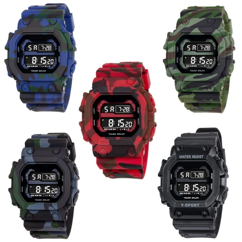 Outdoor Digital Sports Electronic Watches for Men Waterproof Shockproof Mens Wristwatches LED Didplay Alarm Clock Reloj Hombre