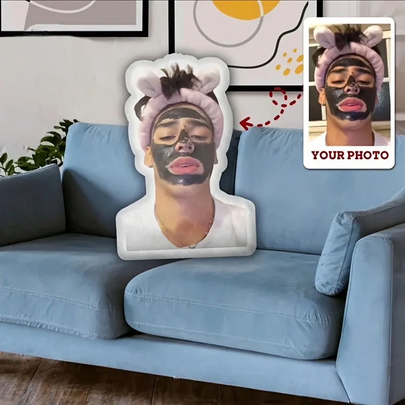Custom Photo Face Pillow Bust‑Shaped Plush Cushion Funny Novelty Surprise Gift For Friends Lovers Birthday Party Home Sofa Decor
