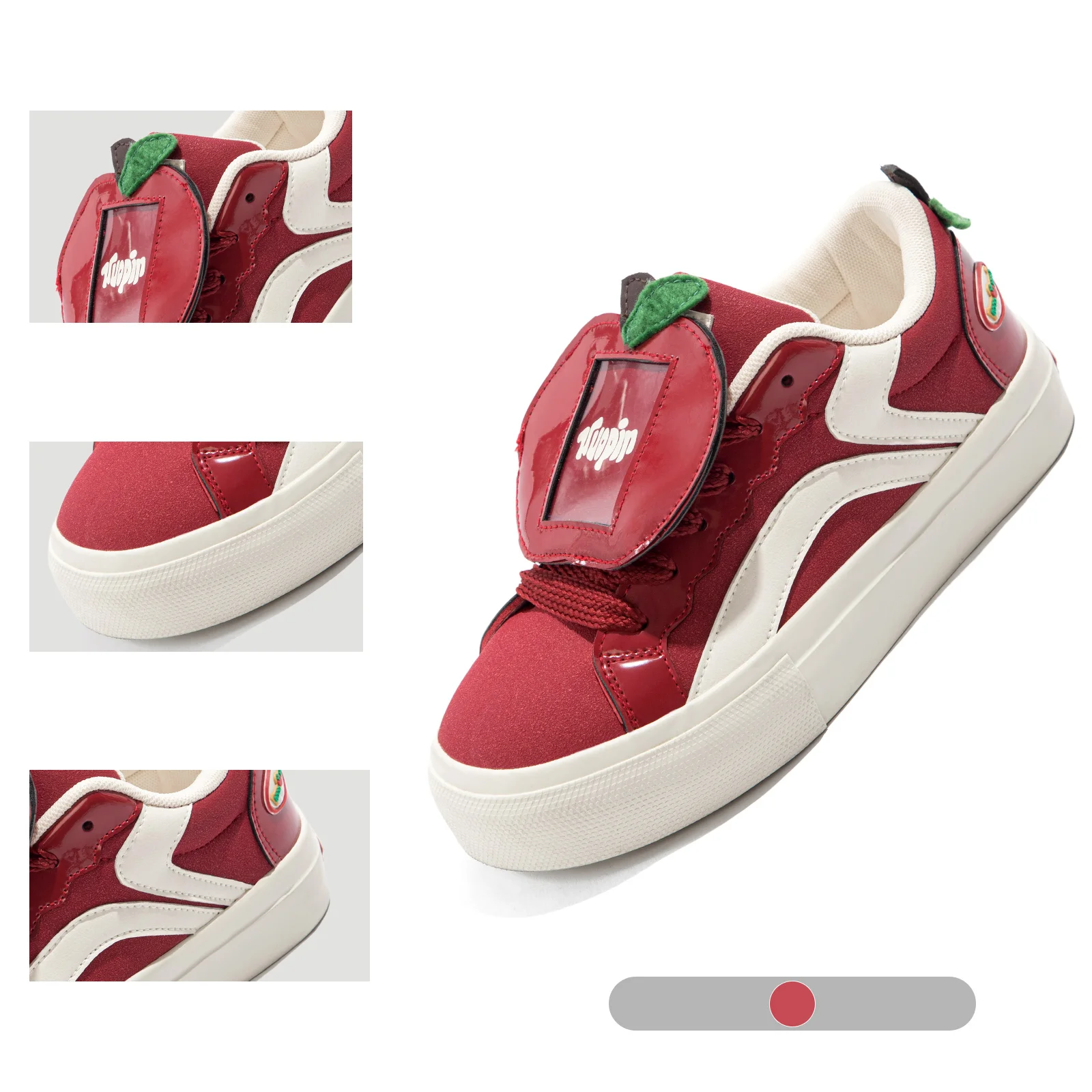 TuoPin Red Sneakers Festival Shoes for Women Casual Non-Slip Travel Sneakers Slouchy Comfortable Ladies Footwear