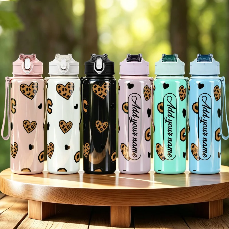 750ml Custom Name Personalized Leakproof Sports Water Bottle for School Gym Hiking Trip Birthday Gift for Friends Family Teacher