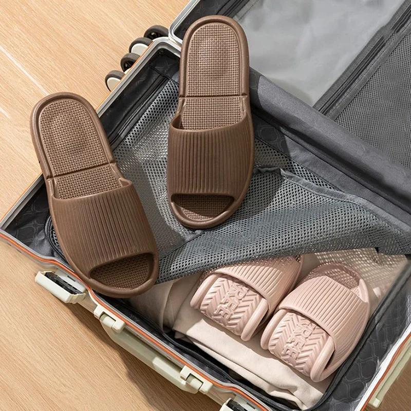 House Slippers Women's Foldable Travel Slippers Portable Quick-Drying Beach Business Trip Hotel Non-Slip Bath Slippers for Men