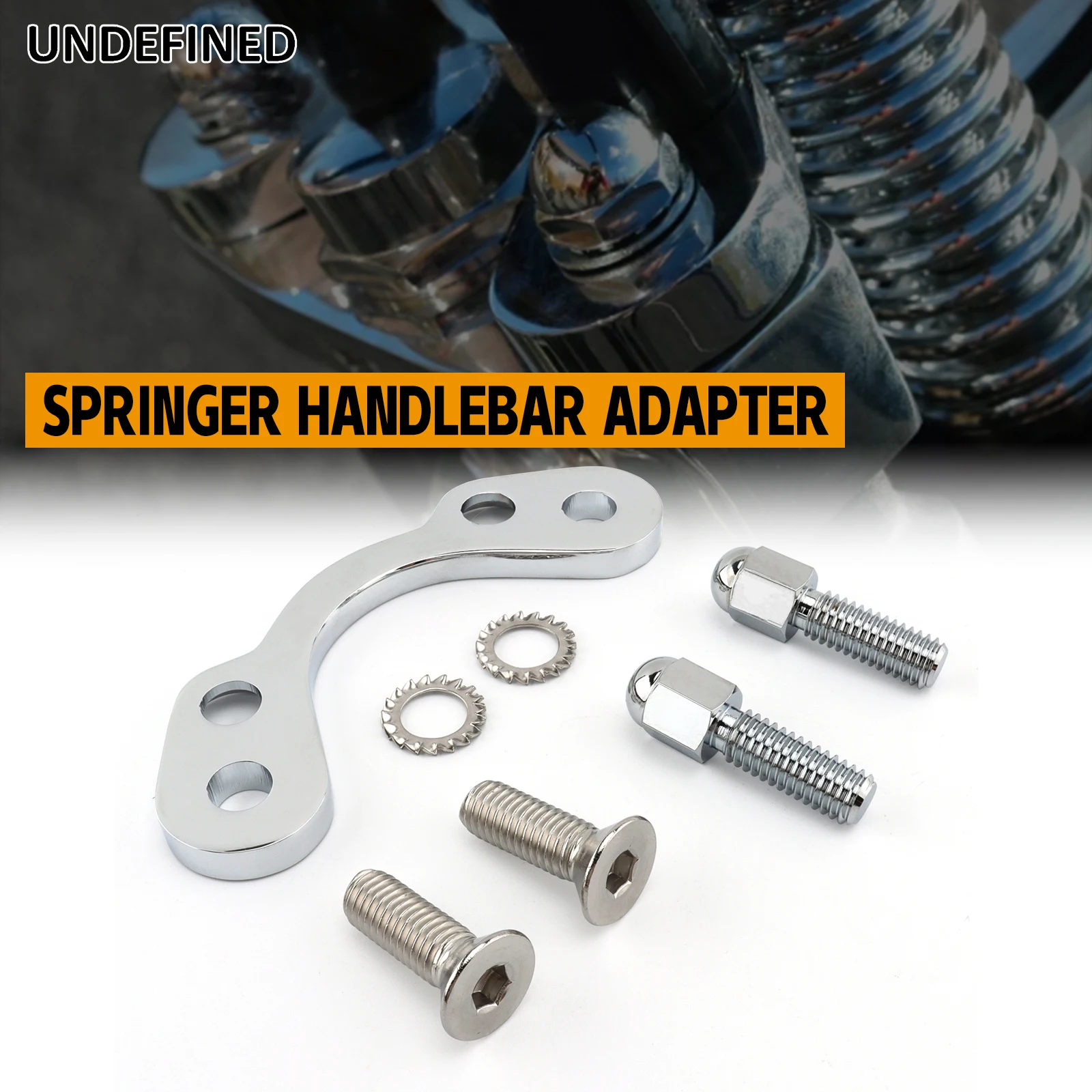 

Motorcycle Chrome Springer Handlebar Tree Adapter Top Clamp 3.5" Wide Riser For Harley DNA Paughco MID-USA Hard Drive Springers