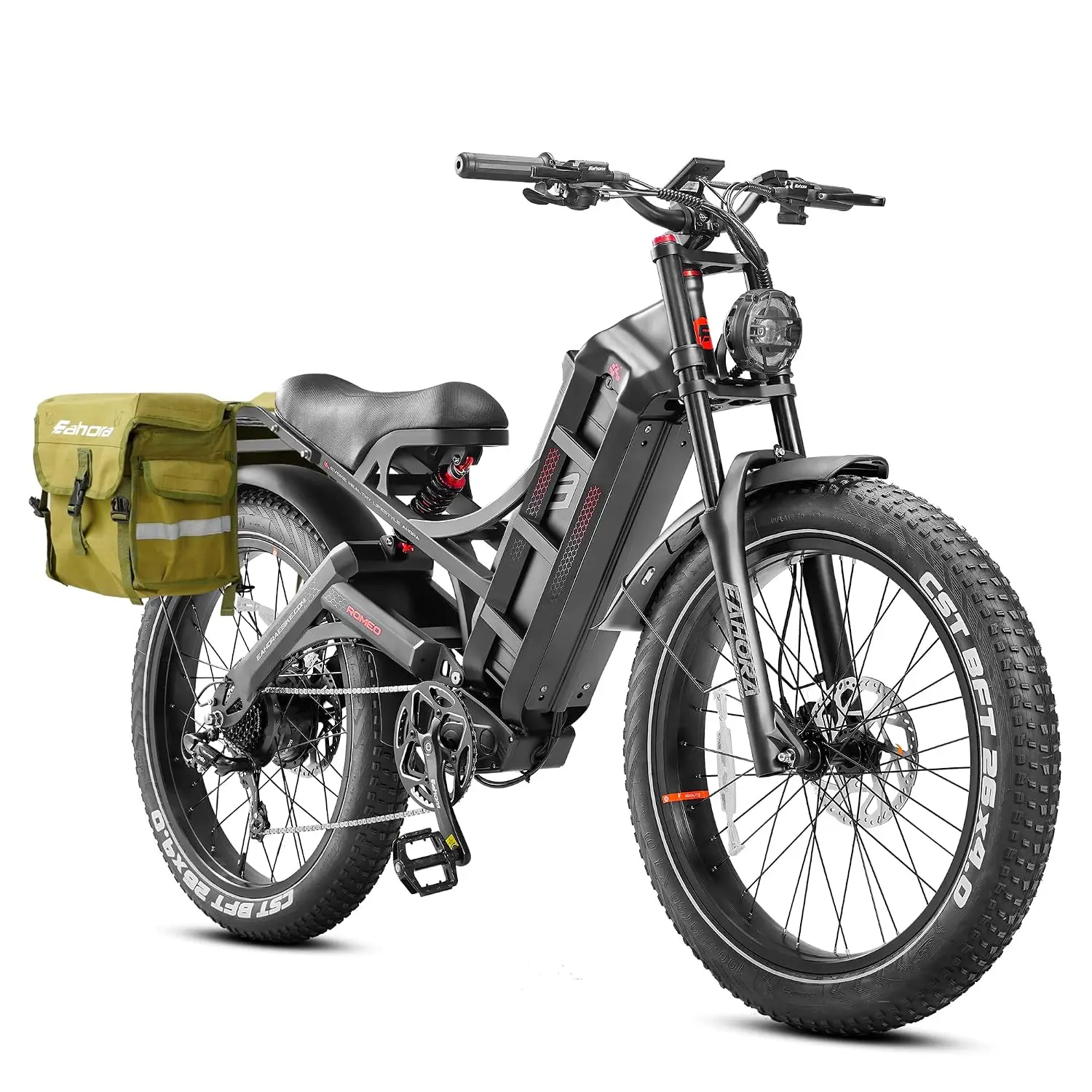 Dual Motor 46-50MPH 5600W 60V 80Ah 200Miles Electric Bike Adults Long Range Mountain 26