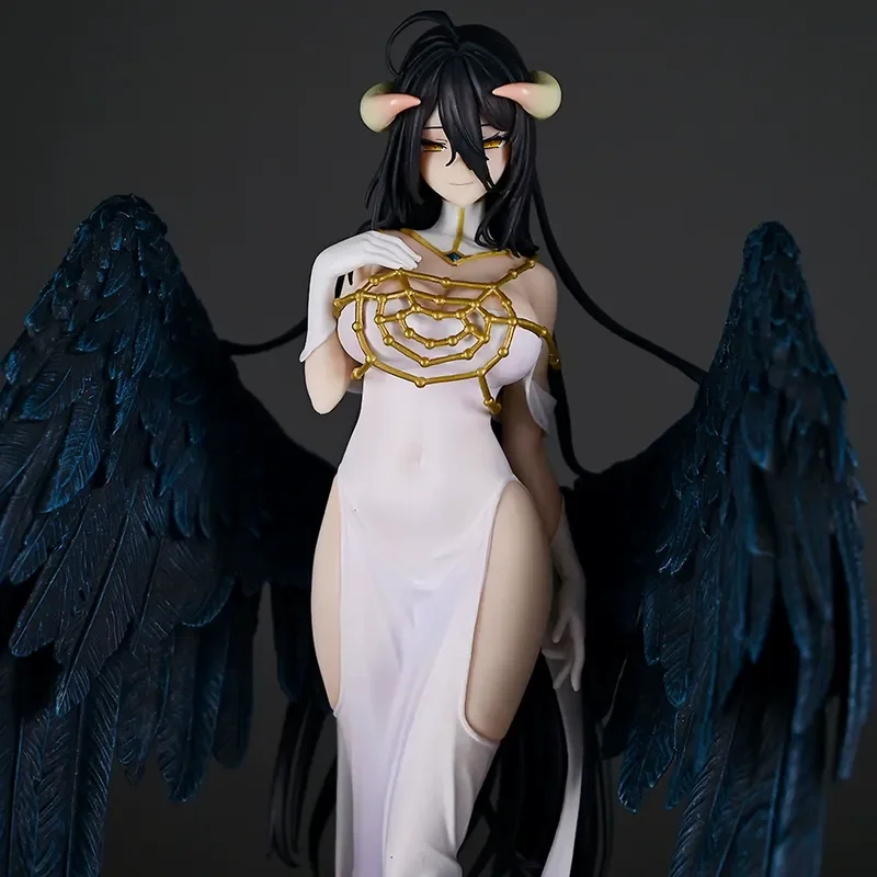 

24cm Overlord Nun Albedo Action Figure Anime Beauty Sexy Girl Model Black Wings Statue Ornament Collect Toy Case Decor Boys Gift