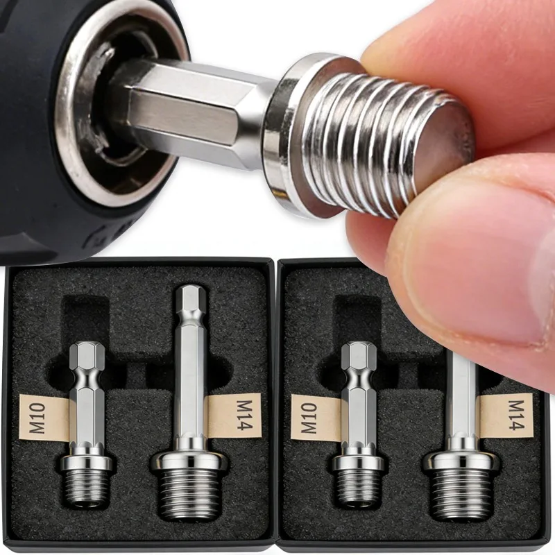 

M14/M10 электрическая дрель, угловая шлифовальная машина, шатун для ручной дрели, угловая шлифовальная машина, адаптер с резьбой, шестигранный стержень, аксессуары