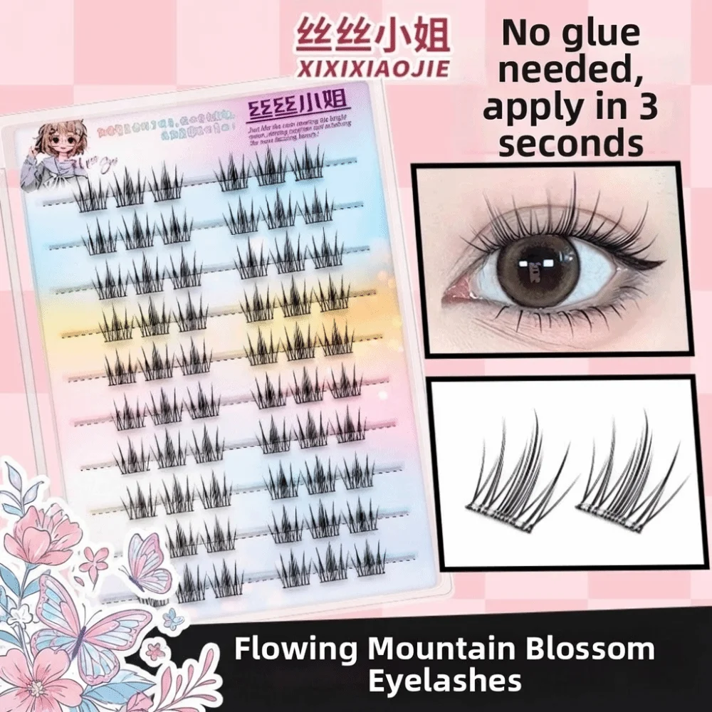 Upper 12MM Self Adhesive False Eyelashes Gentle Lower 6MM DIY Lashes Extension Eye Makeup Easy To Wear Fox-Style Fake Eyelashes