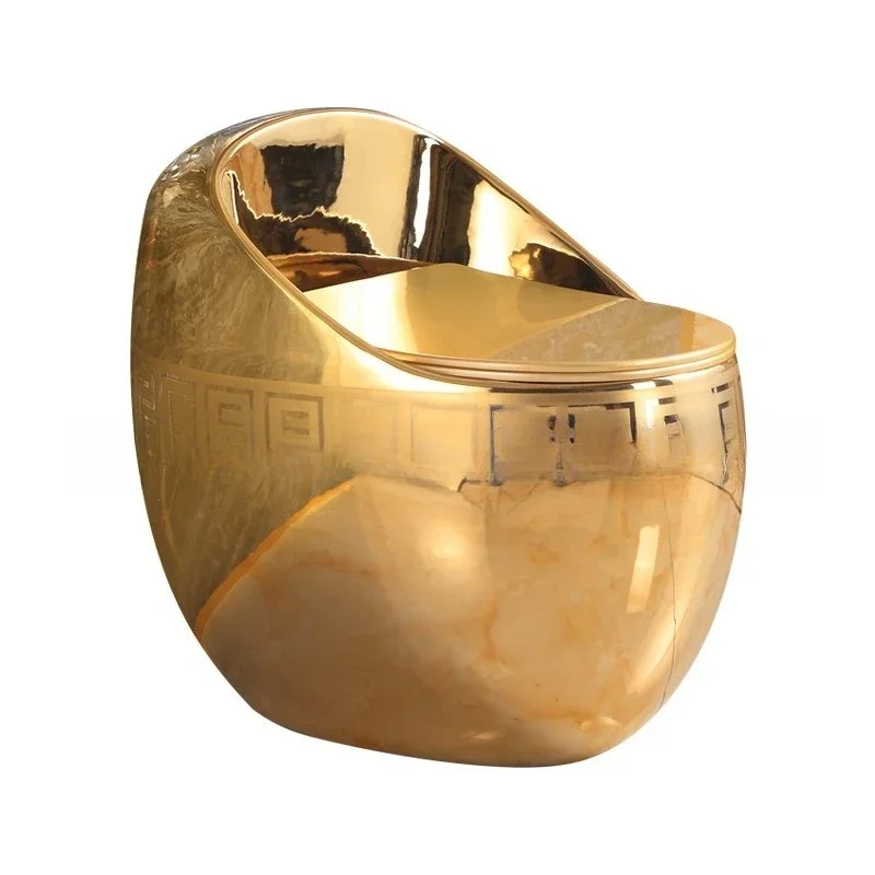 Mini egg-shaped local gold toilet color gold toilet siphon toilet gold