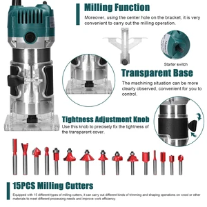 Ağaç işleme Düzeltici, Elektrikli Kesme Makinesi Çok Fonksiyonlu Yönlendirici ahşap freze Oyma Planya Makinesi, Aracı, Yönlendirici Ve Heykel 8 en çok satılan entalhadeira power-wood - №6