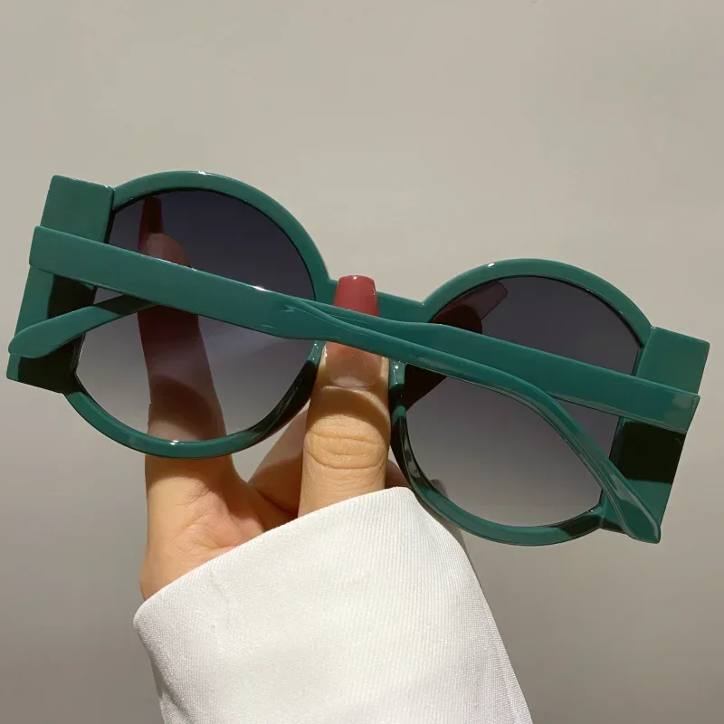 Runde Sonnenbrille Mode Strand Retro Trend Sonnenbrille UV400 Reise Straße Foto Urlaub Party Brille – Detail 2