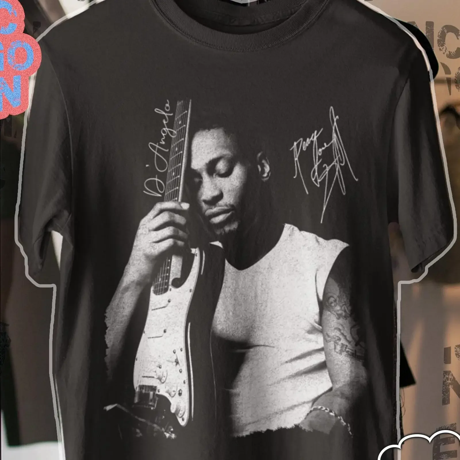 D amp 39 Angelo T Shirt Brown Sugar Tour Concert Merch vintage Washed Stylish Soft designer clothes homme Unisex Comfortable