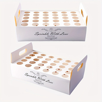 1 PCS White Cone Holder Tray - 30-Hole Floral Design for Wedding/Bridal Shower Party Favors, Gift Wrapping Supplies