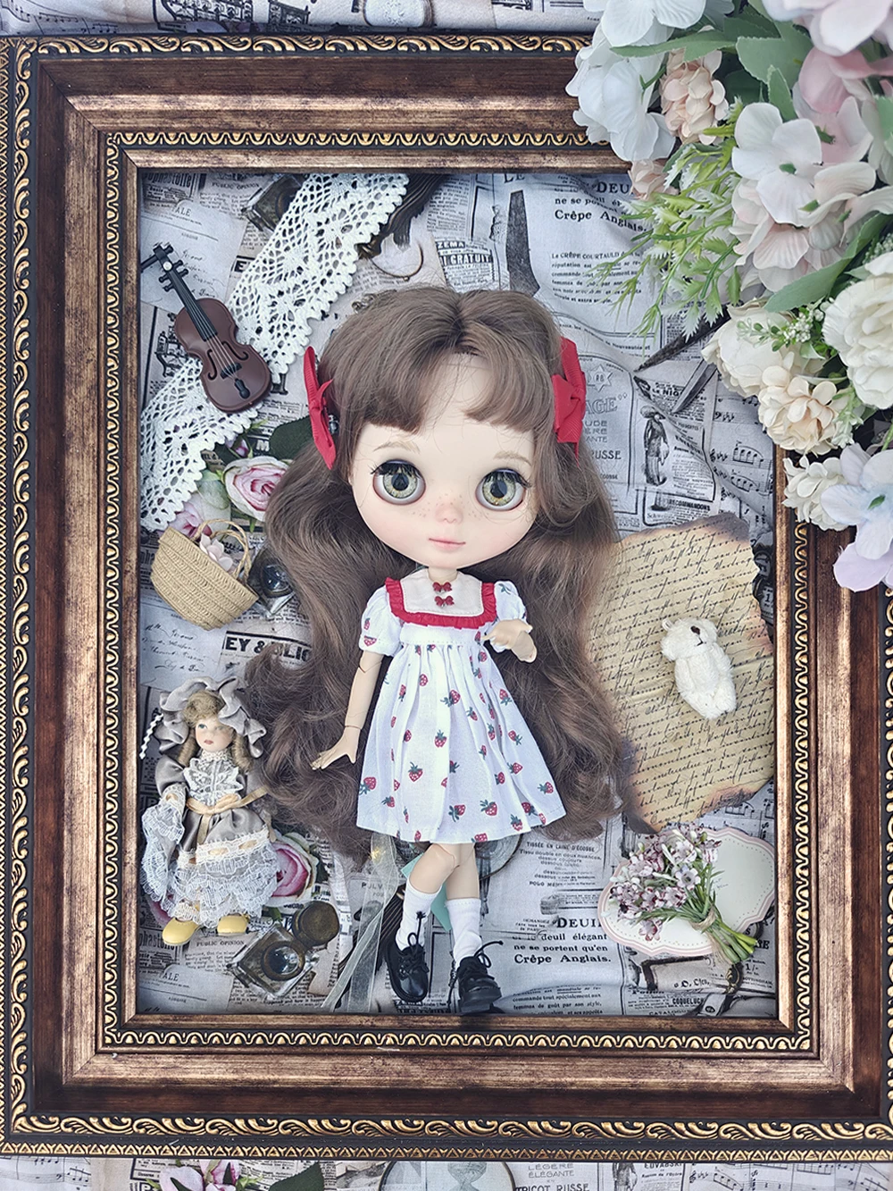 Nowe ubranka dla lalek Blythe, urocza codzienna sukienka w truskawki, zestaw w wiśniach, ubrania dla lalek Ymy Licca Azones Ob22 24 27, akcesoria dla lalek YMY