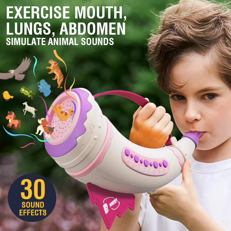 Interactive Animal Sound Whistle Toy - 30 Sound Effects Simulation Practice Mouth Abdomen Lung Capacity Training Christmas Gifts