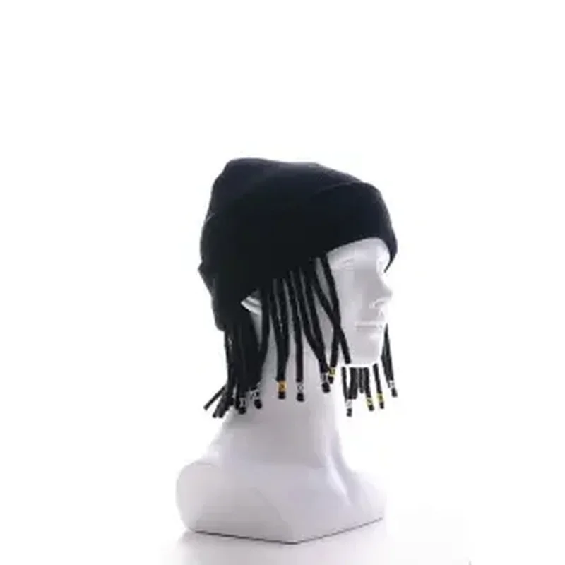 Hip Hop Knitted Hat Trendy Dread Locks Hat Men Locks Wig Pullover Hat Men Rap Reggae Cold Hat Fashion Punk Beanies for Men