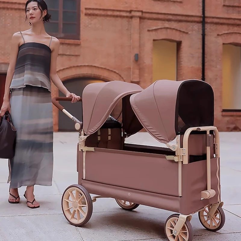 

Children's camper can lie down and walk the baby folding two-way trolley