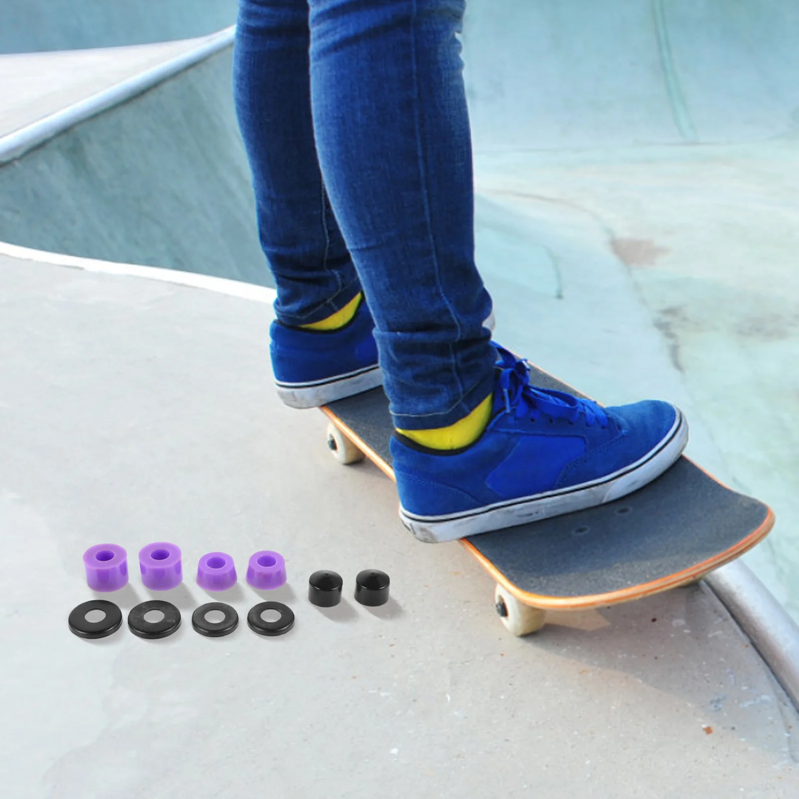 

Skateboard Bushings Washers Purple Bowl Shock Pads Truck Pivot Cups Longboard Skateboard Components Accessories