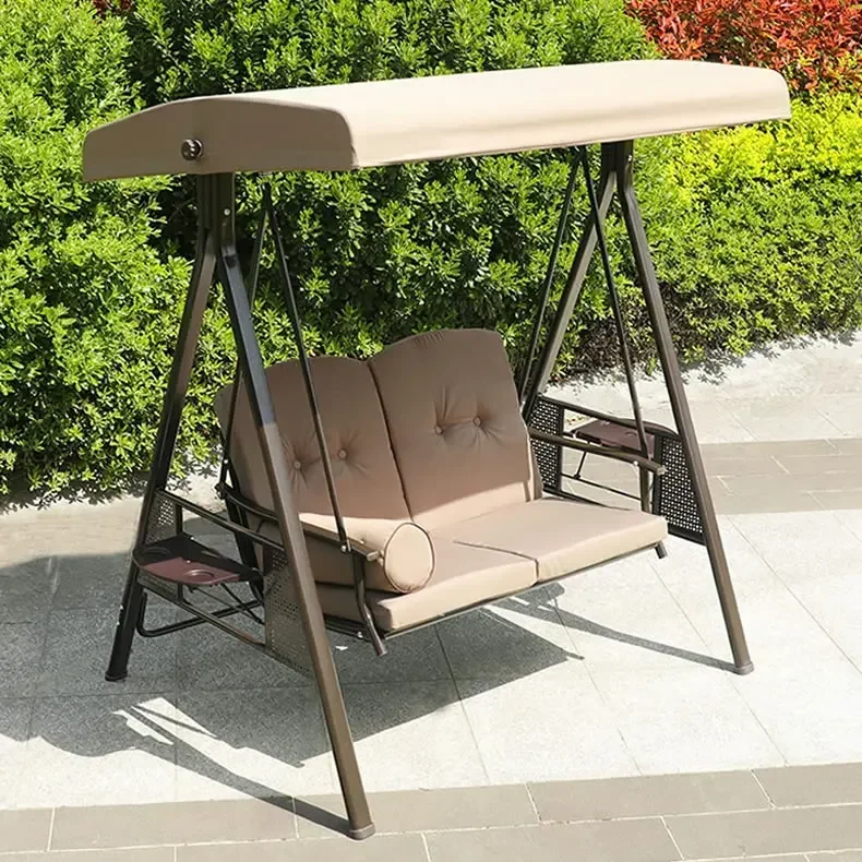 High Quality 2-Seat Deluxe Outdoor Garden Canopy Swing With Detachable Tray