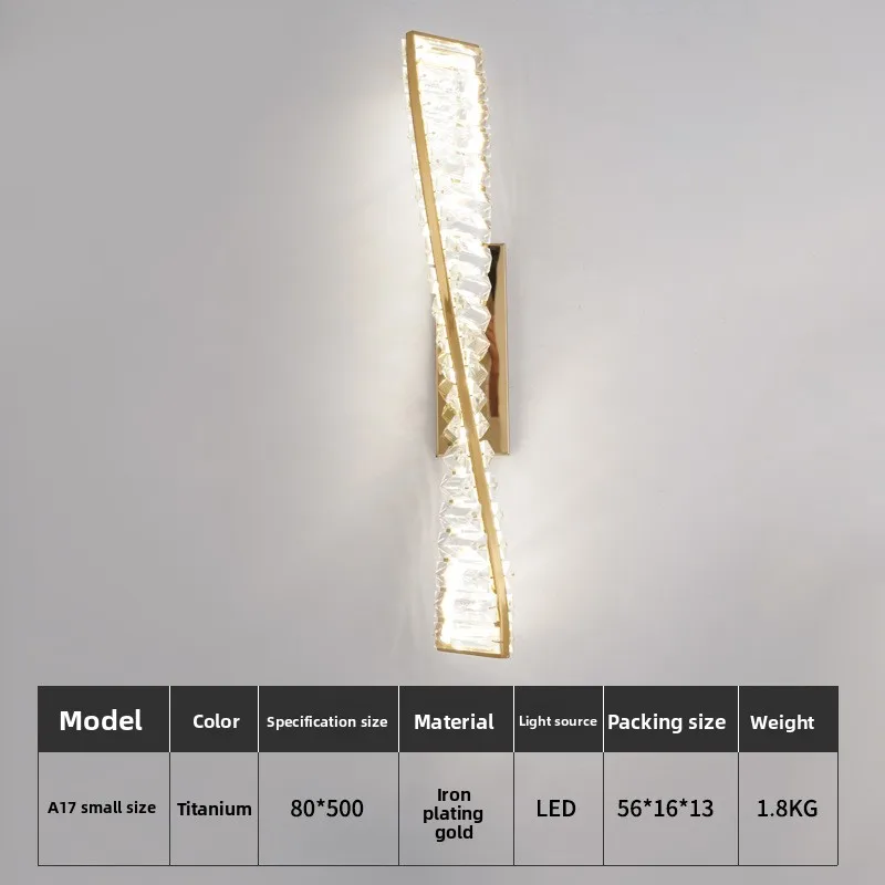 Postmoderne kristallen LED-wandlamp, luxe lamp voor slaapkamer, villa, hotel, woonkamer, gangdecor