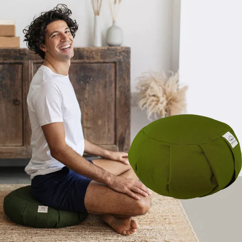 

Yoga Mat Buckwheat Zafu Meditation Cushion Circular Comfortable Portable Fitness Cotton Removable Washable Cover