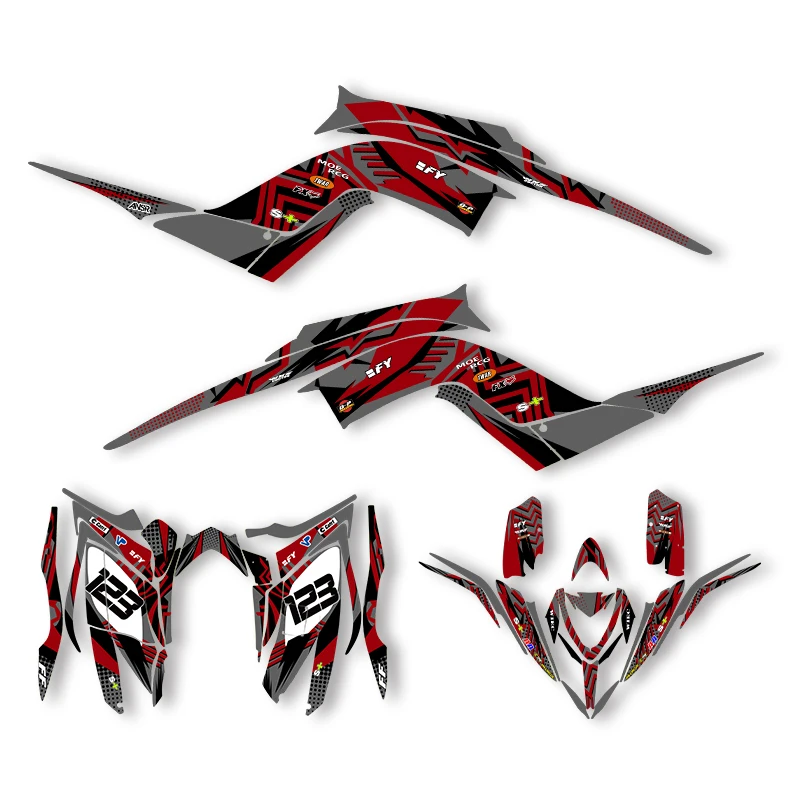 Sawrain For Yamaha  2013 2014 2015 2016 2017 2018-2023 RAPTOR 70 Graphics Backgrounds Decal Stickers Kits Number Name Custom 003