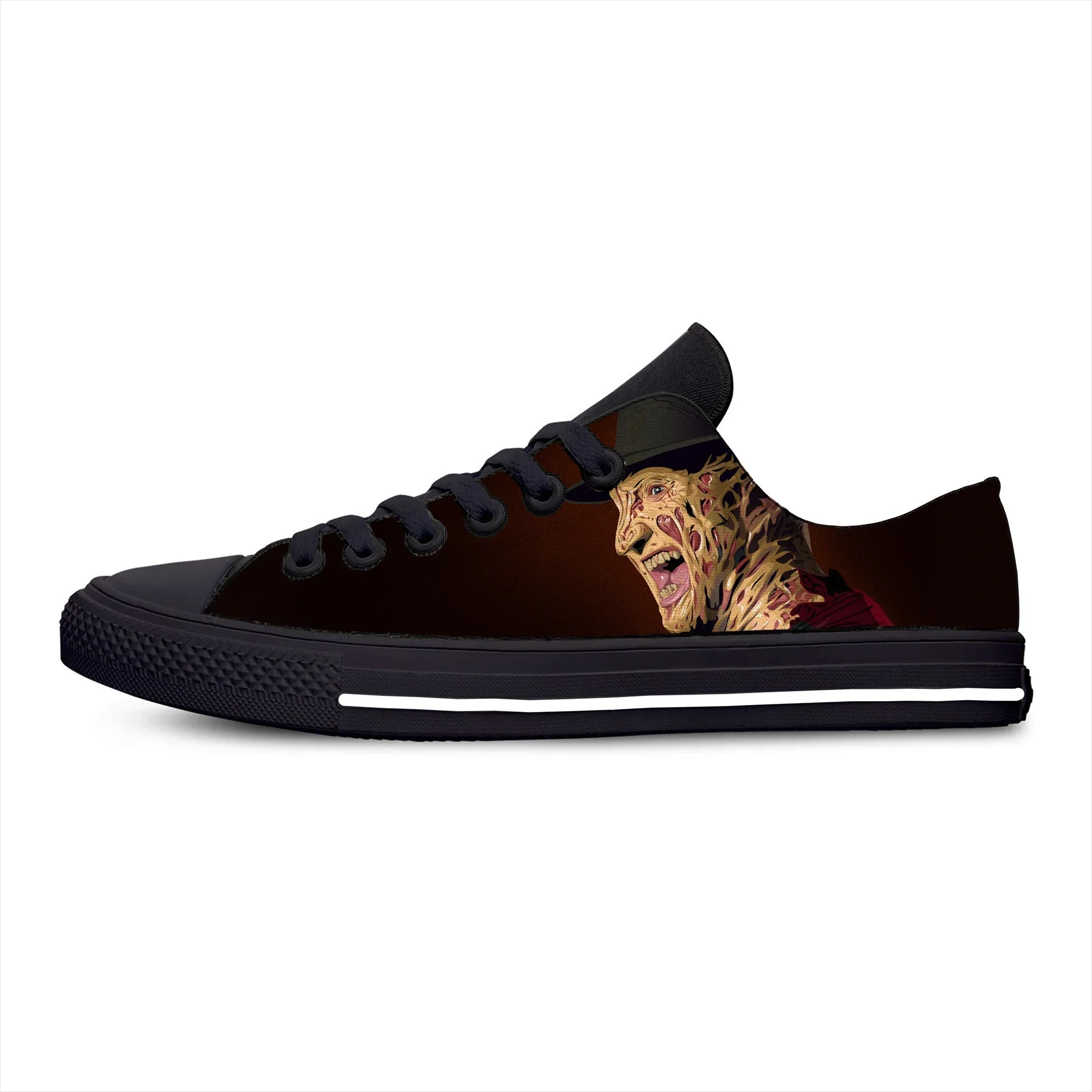 Kruege-Zapatillas deportivas con estampado 3D para hombre y mujer, zapatos de tela informales, ligeros y transpirables, diseño terrorífico, a la moda, para Halloween