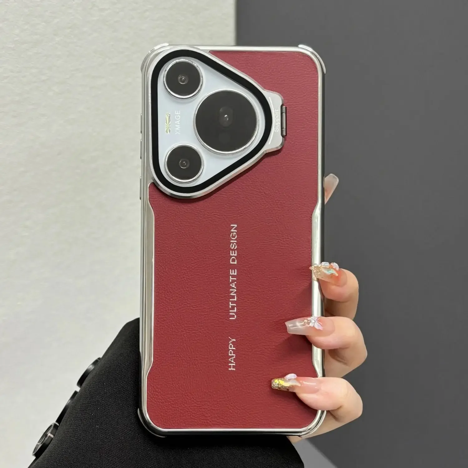 

For Huawei Pura 80/70 Ultra Case New Lens Bracket Full Cover Plain Leather Electroplating Cover For Huawei Pura80 Pro Plus Fudna