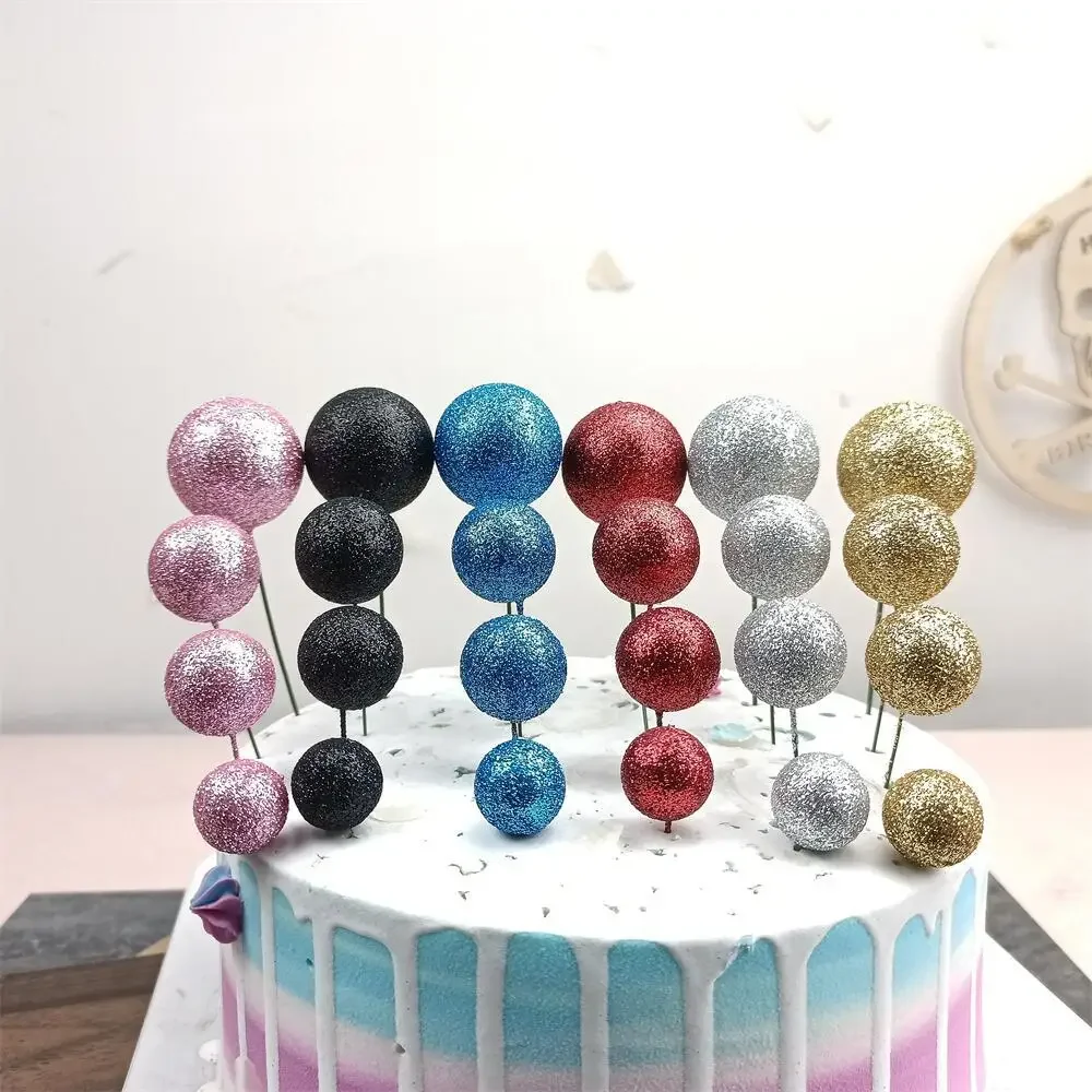 20 Stück Glitzer-Kugel, alles Gute zum Geburtstag, Tortenaufsatz, rosa Gold, Hochzeit, Party, Geschenk, Kuchenaufsatz für Weihnachtsfeier, Dessert-Dekoration – Detail 4