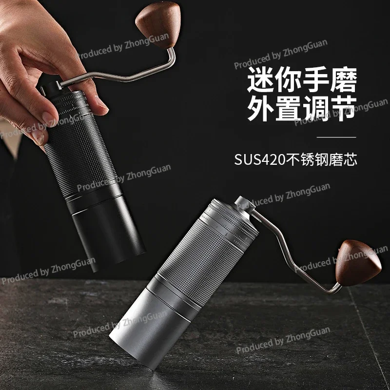 External Adjustment Hand-crank Bean Grinder Hand-grind Coffee Bean Coffee Machine Grinder Steel Core Small Home  Portable