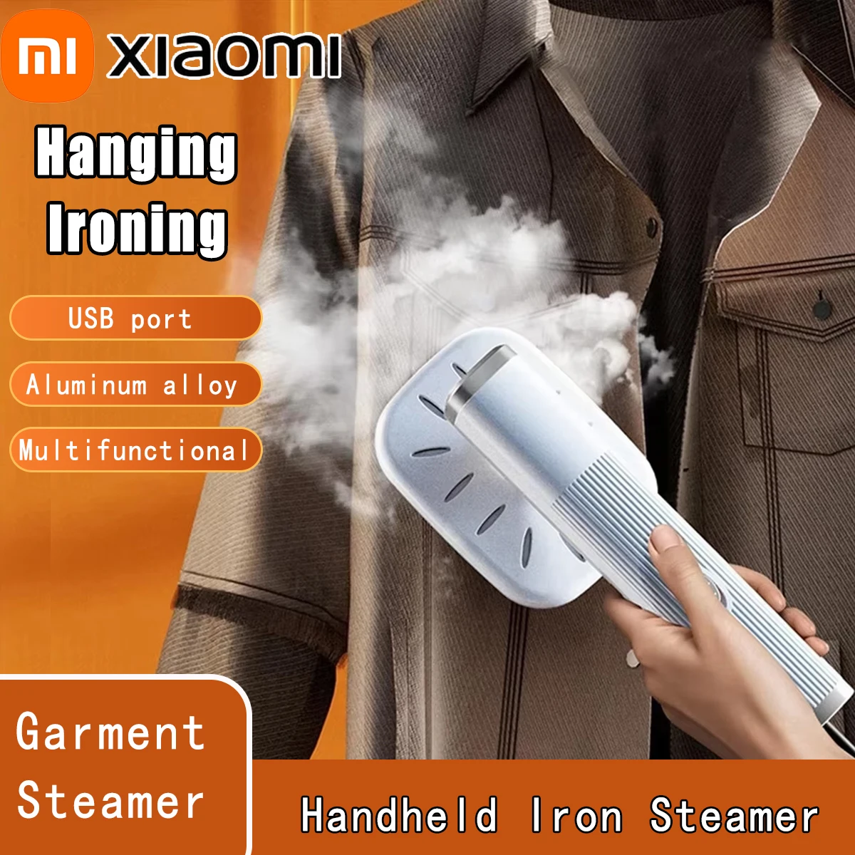 XIAOMI مكواة بخار صغيرة محمولة باليد رطبة وجافة ومزدوجة ومولد بخار ساخن محمول 360 درجة ° مكواة معلقة للملابس بالبخار للمنزل