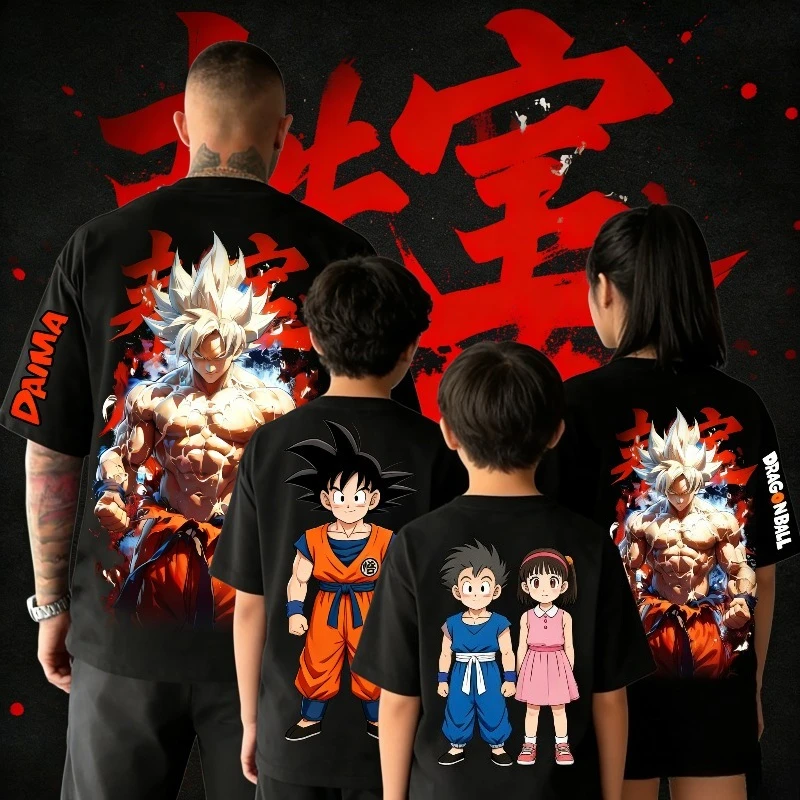 Saiyan Son Goku Anime Dragon Ball Harajuku Herren Baumwoll-T-Shirt 2026 Übergroßes Retro Street Damen Lässiges Loses Kurzarm Unisex-Shirt