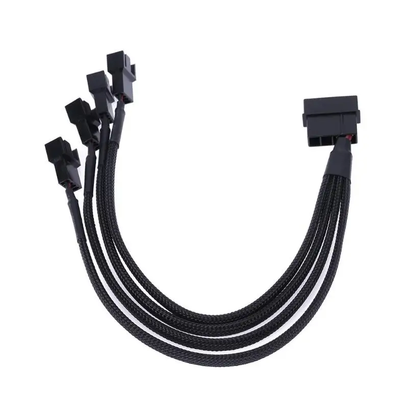 4-Pin IDE Molex naar 4-Poort 3-Pin/4-Pin Stekker Koeler Koelventilator Distributeur Netsnoer PC Computer Adapter Snoer