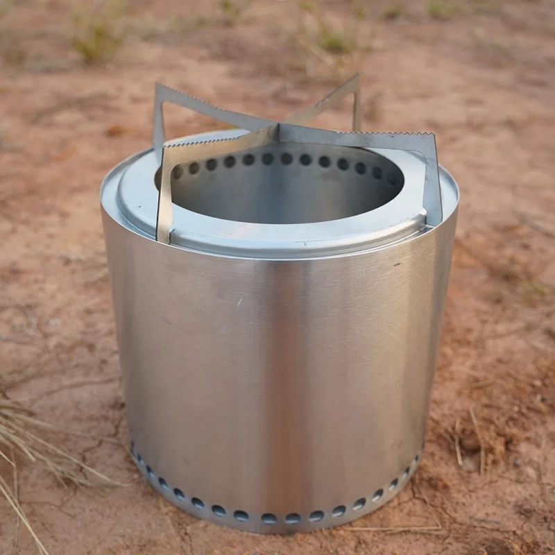 

Large Firewood Stove Brazier Double Layer Stainless Steel Fire Wood Furance Bonfire Heater Heating Stove Outdoor Camping Stove