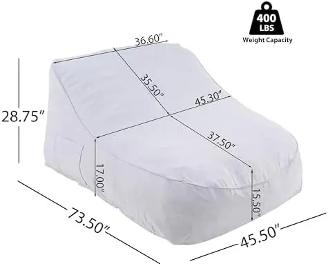 Hilar Outdoor Bean Bag Chair, Fabric Bean Bag Lounger for Adults and Kids, Outdoor Comfy Reading Chair, Patio Lounge