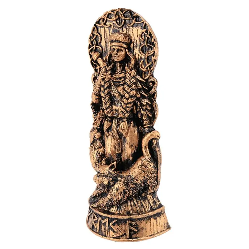SDFC-2X Freyja Statue Freya Norse Gods Carving Altar Heathen Asatru Viking God Goddes Sculpture Scandinavian Pantheons-A