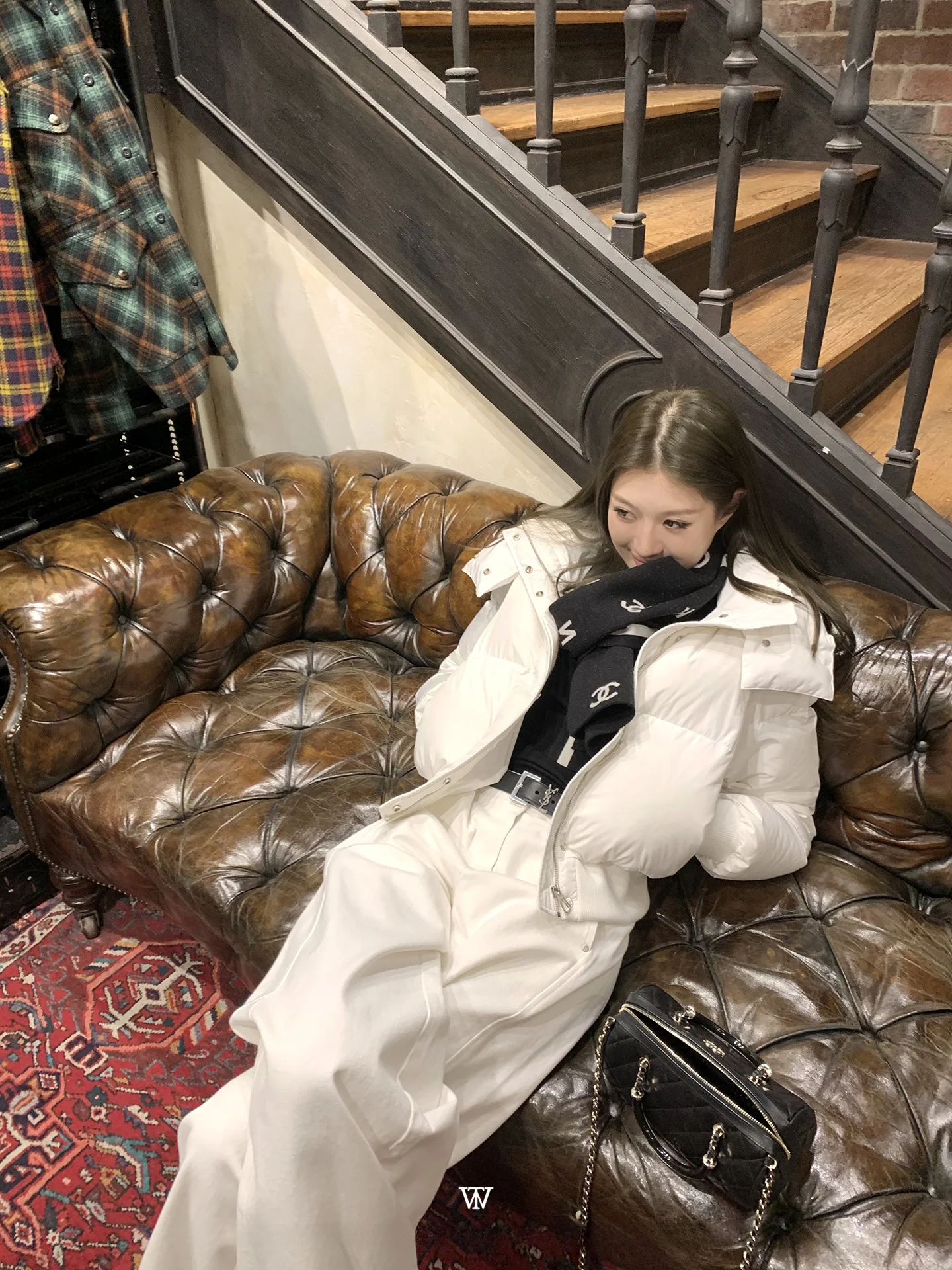 

Top-ade White Du down Jaet Faionable Daily Wear New National Stand 90% down Coat Warm Long Sve Zipper Closure