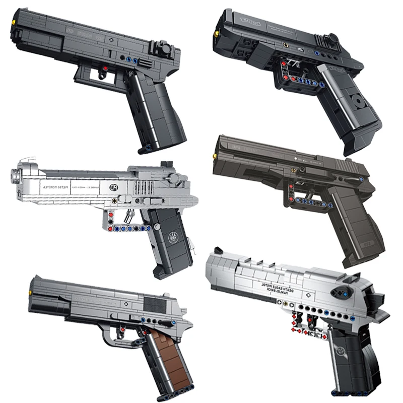 Technical Desert Eagle Gun Model Building Blocks Military WW2 Weapons M1911 G18 Usp M92 PPK Pistol MOC Bricks Assemble Toys Gift