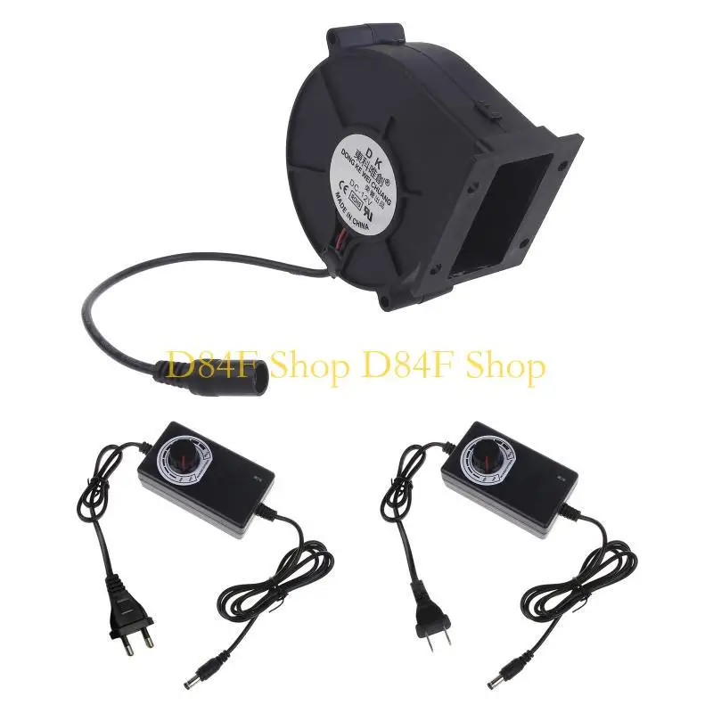 

D84F BBQ Fan Handheld Air Blower EU/US Plug 12V Variable Speed Adjustable 5300RPM Fan