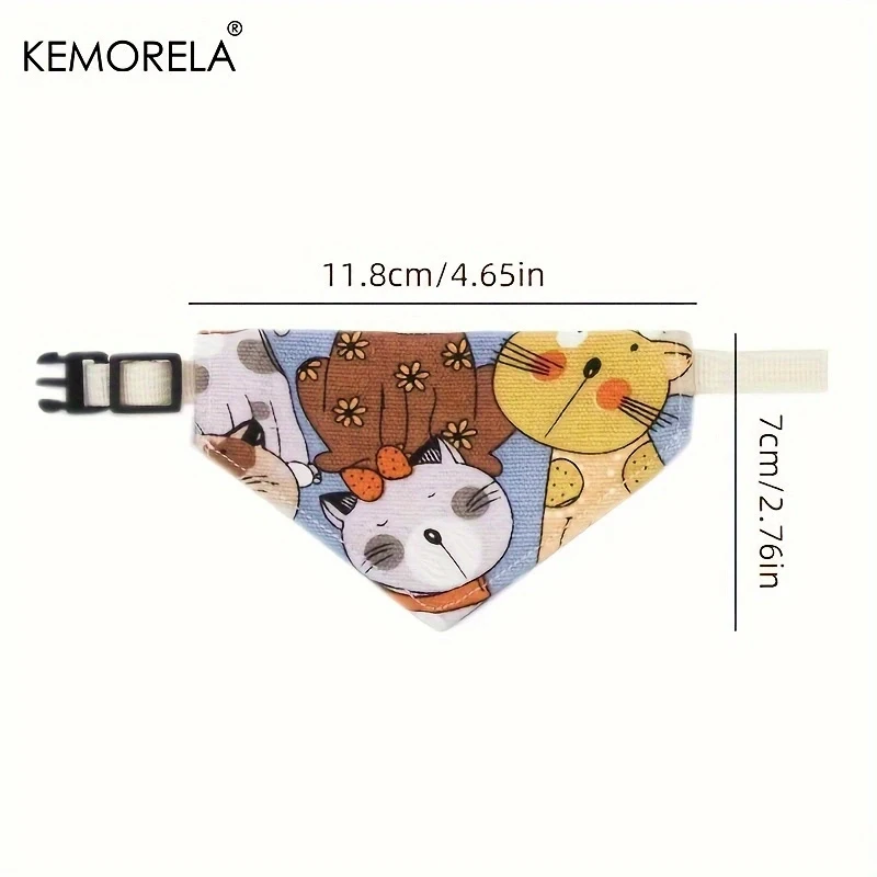 Adjustable Cat Bandana Collar Bow Tie Kitten Dog Cat Scarf Triangular Puppy Bandana Cats Necklace Scarf Cat Bibs Cat Accessories