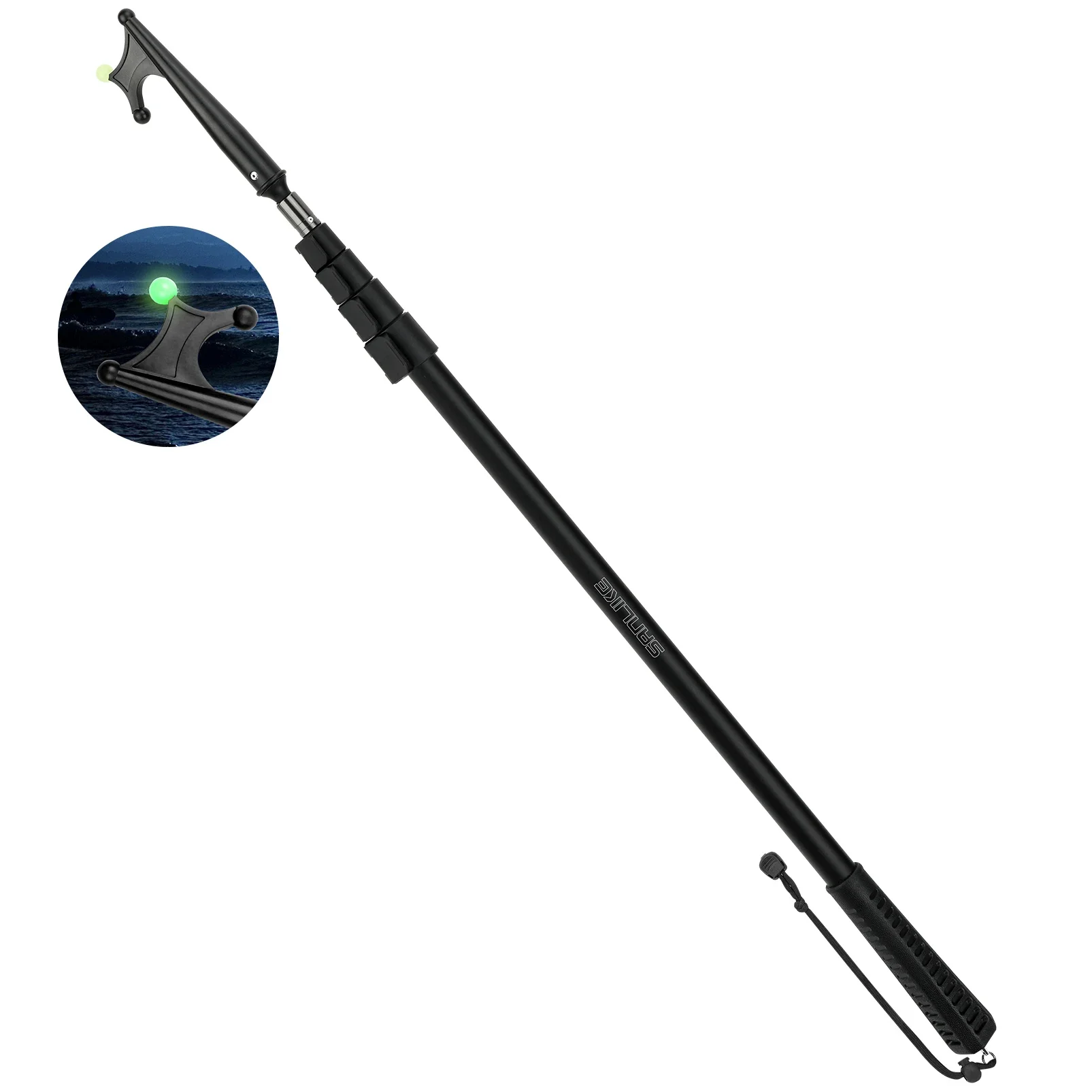 2.15M/3.6M Telescopic Boat Hook Floating Durable Rust-Resistant with Luminous Bead Push Pole Boats Accessory