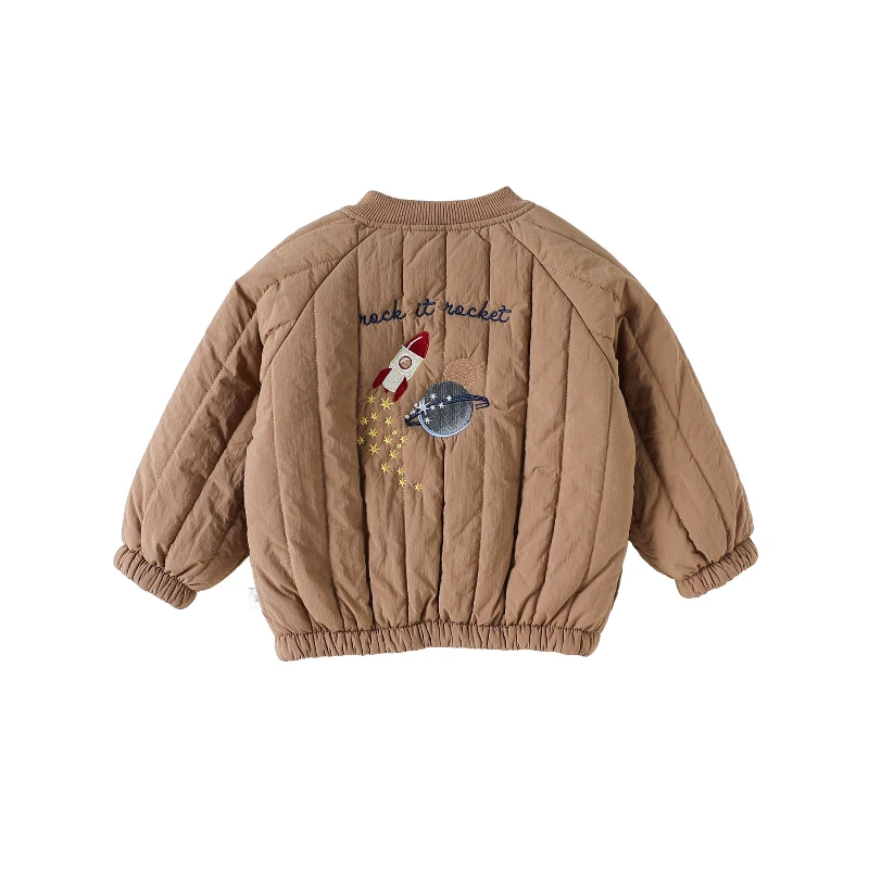 

Children's Autumn and Winter 2025 New Cartoon Embroidery Windproof Warm Cotton Jacket