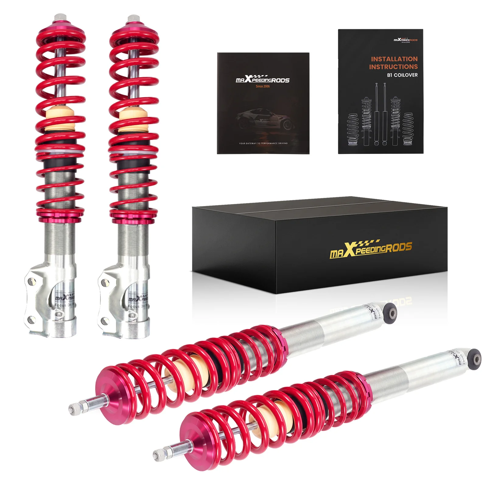 Front & Rear Coilover Struts ASSY For VW Volkswagen Golf 85-2000 VW Jetta 84-92