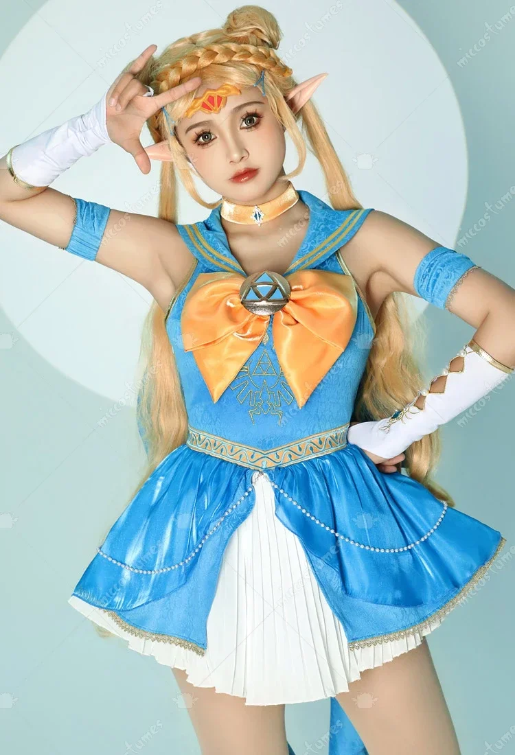 

Miccostumes Women's Princess Magical Sailor Suit Dress with Gloves Hair Accessory Cosplay Costume