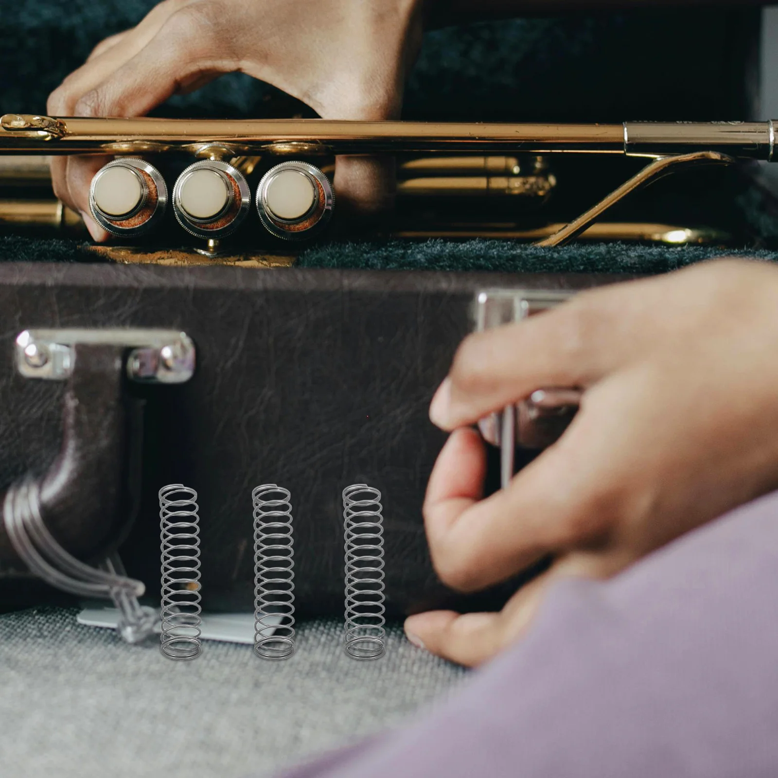 

3Pcs Small Trumpet Tuning Springs High Elasticity Metal Valve Spring Set for Trumpet Trombone Maintenance and Performance