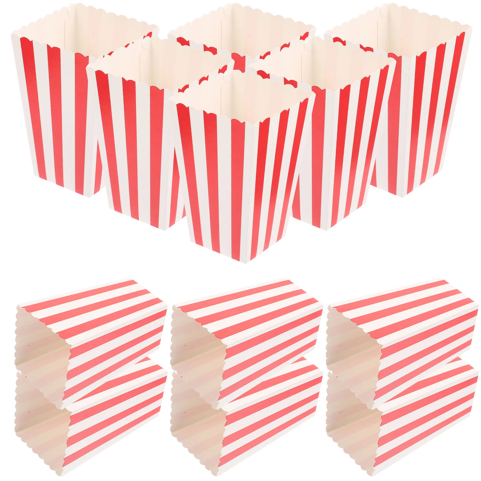 24 Pcs Reusable Popcorn Containers French Fries Party Favor Paper Boxes Night Supplies Buckets Cup Child