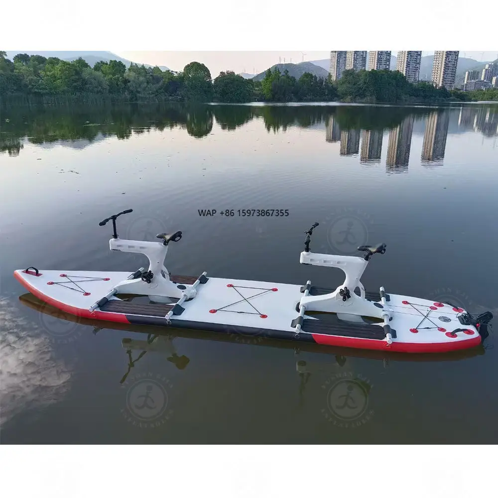 

Inflatable Pedal Bicycle Floating Water Bike Water Play Equipment Residential Use-Pedal Bike Boat for Sea Water Riding
