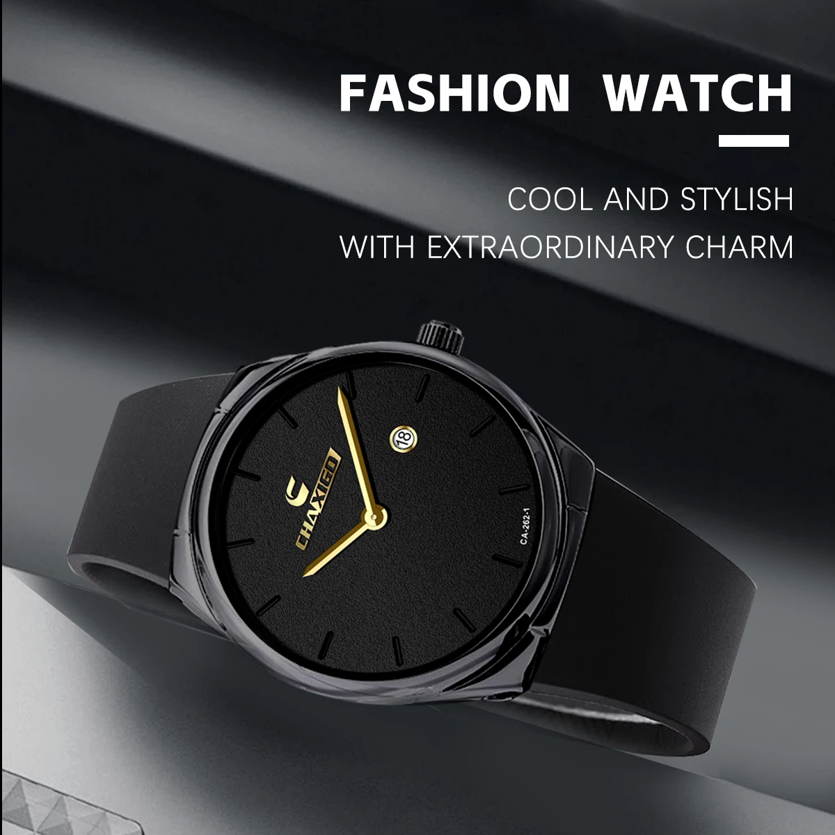 CHAXIGO Unisex Zegarek Modny z Prostym Skórzanym Paskiem, Koperta 39mm, Wyświetlacz Daty, Wodoodporność 30m, Zegarek Kwarcowy